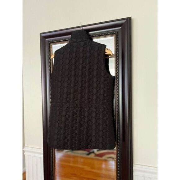 THREE HEART QUILTED Full Zip Vest Size M Blackl - Picture 3 of 5